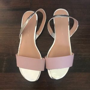 ZARA metallic flat sandals